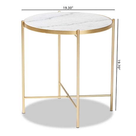 Modern European furniture - Round Marble End Table - www.oroa.com