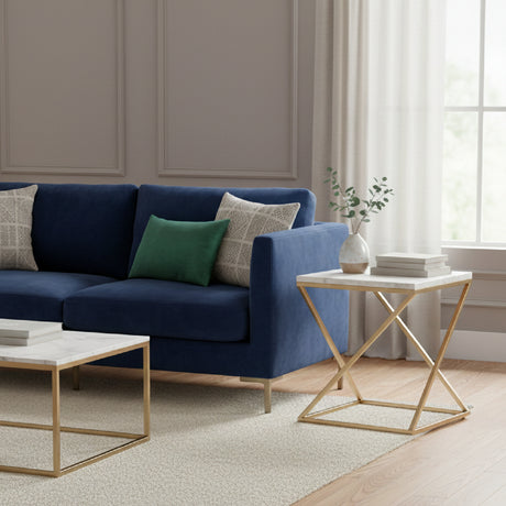 Gold Framed Marble End Table | Novi Living Hadley