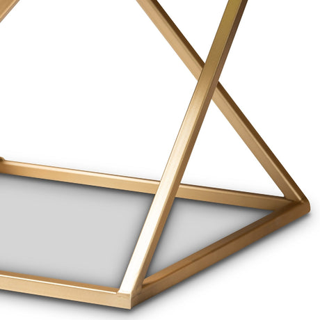 Modern European furniture - Gold Framed Marble End Table - www.oroa.com