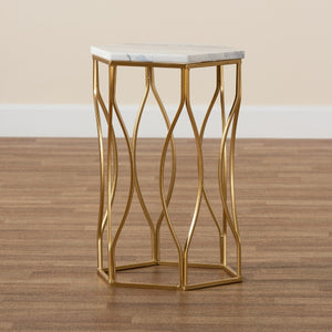   Modern European furniture - Hexagonal Marble End Table - www.oroa.com | Oroa.com