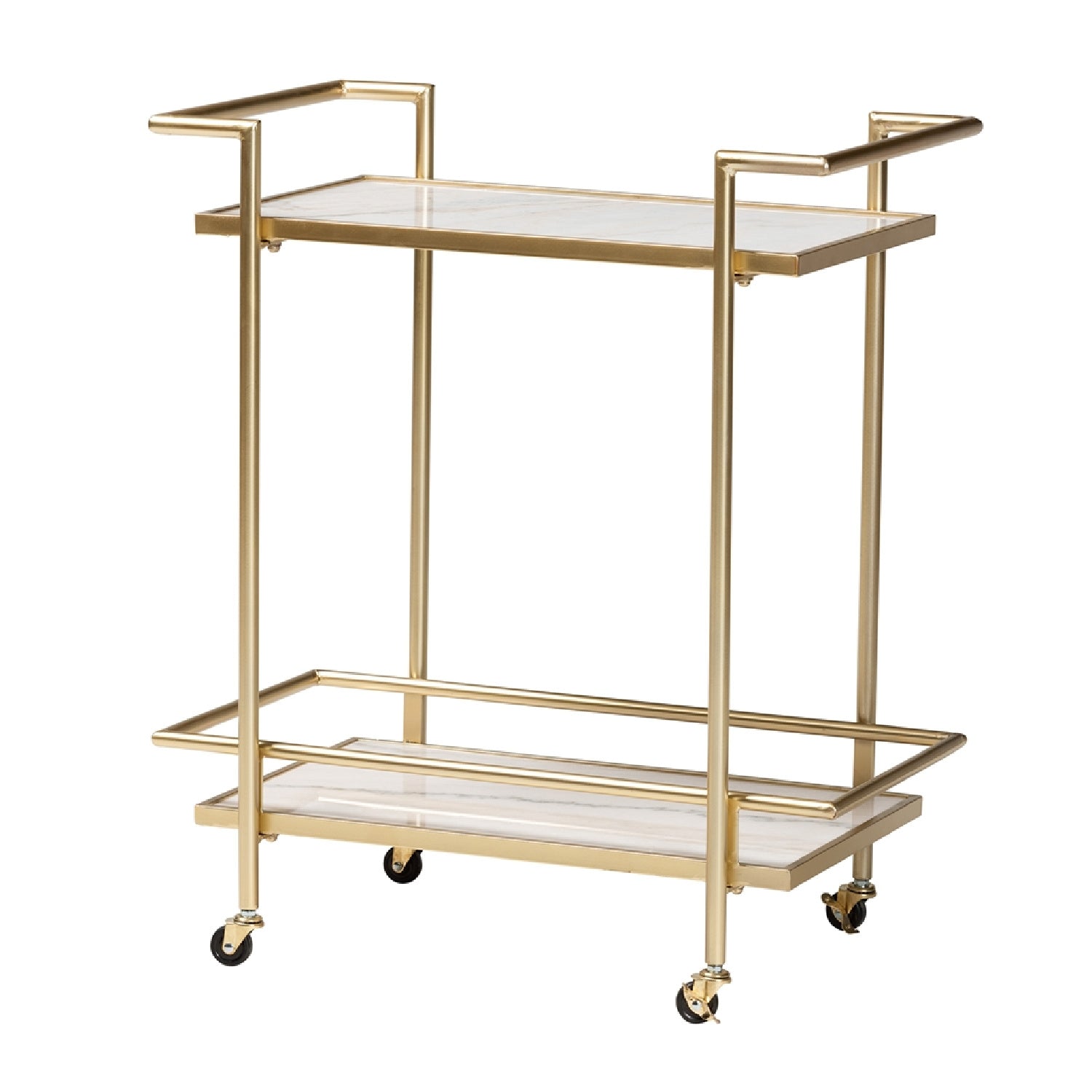 Gold Framed Marble Cart Louise