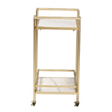 Modern European furniture - Gold-Framed Marble Wine Cart - www.oroa.com