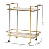 Modern European furniture - Gold-Framed Marble Wine Cart - www.oroa.com