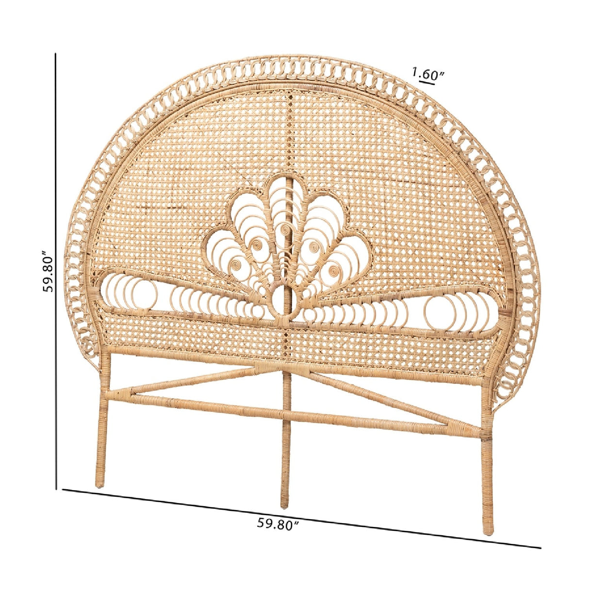 Modern European furniture - Rattan Bohemian Quuen Size Headboard - www.oroa.com