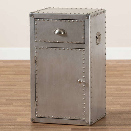 Modern European furniture - Silver Industrial Storage Cabinet - www.oroa.com