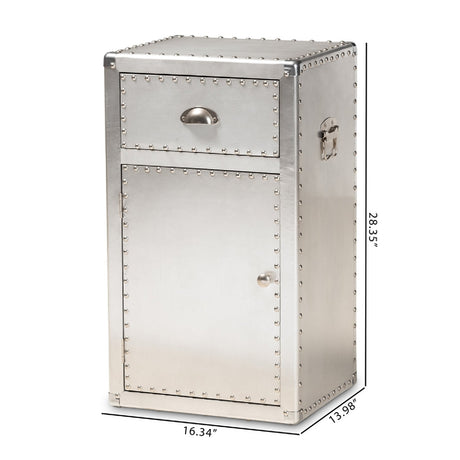 Modern European furniture - Silver Industrial Storage Cabinet - www.oroa.com