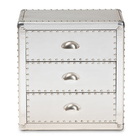 Modern European furniture - Silver 3 Drawer End Table - www.oroa.com
