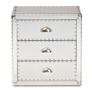Silver 3 Drawer End Table | Bali Loom Armel | Oroa.com