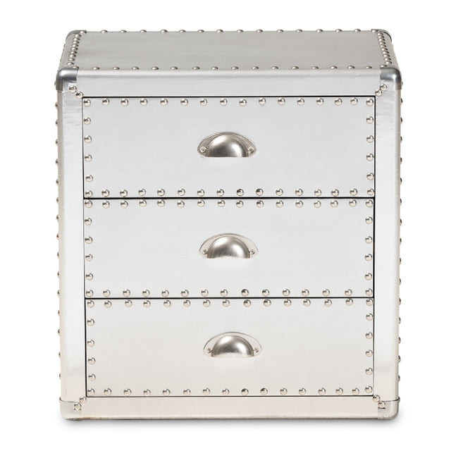Silver 3 Drawer End Table | Bali Loom Armel | Oroa.com