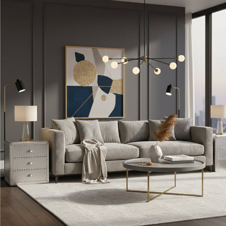 Modern European furniture - Silver 3 Drawer End Table - www.oroa.com