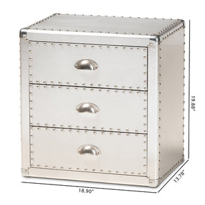 Silver 3 Drawer End Table | Bali Loom Armel | Oroa.com