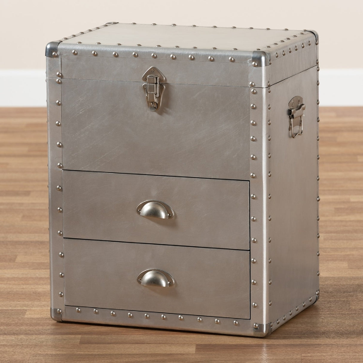 Silver Industrial Storage Cabinet | Bali Loom Serge | Oroa.com