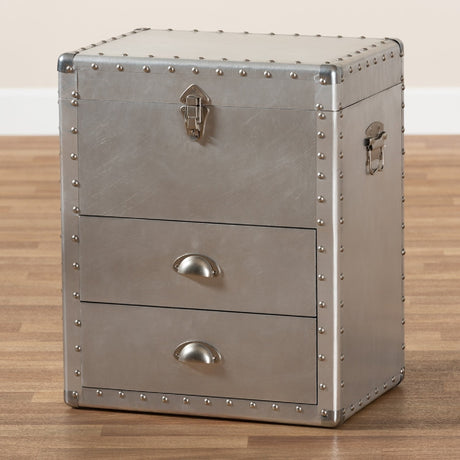 Modern European furniture - Silver Industrial Storage Cabinet - www.oroa.com