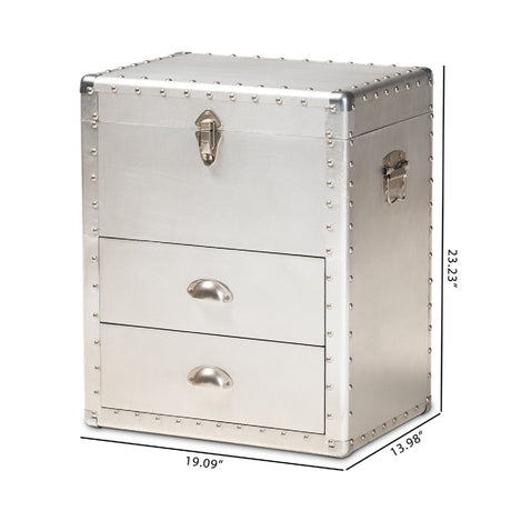 Modern European furniture - Silver Industrial Storage Cabinet - www.oroa.com