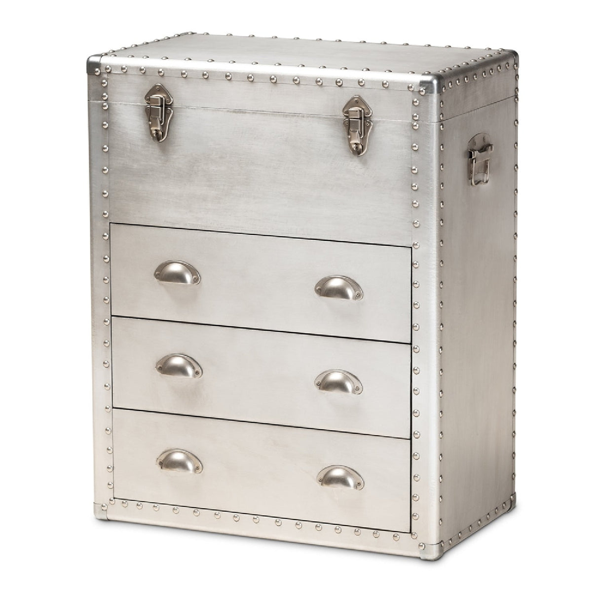 Silver Industrial Storage Cabinet | Bali Loom Serge | Oroa.com
