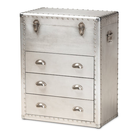 Modern European furniture - Silver Industrial Storage Cabinet - www.oroa.com