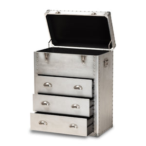 Silver Industrial Storage Cabinet | Bali Loom Serge | Oroa.com
