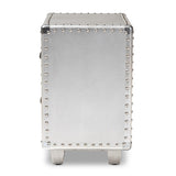 Modern European furniture - Silver Industrial 2 Drawer End Table - www.oroa.com