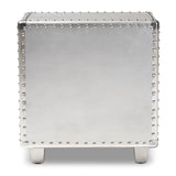 Modern European furniture - Silver Industrial 2 Drawer End Table - www.oroa.com