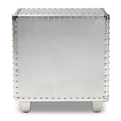 Modern European furniture - Silver Industrial 2 Drawer End Table - www.oroa.com