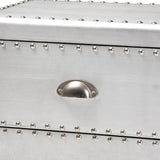 Modern European furniture - Silver Industrial 2 Drawer End Table - www.oroa.com