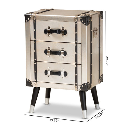 Modern European furniture -  Silver Trunk Inspired Vintage End Table - www.oroa.com