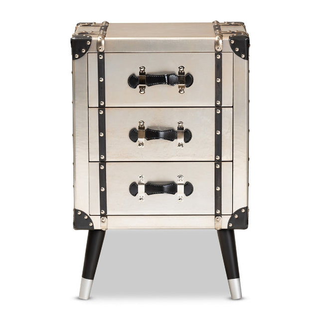 Modern European furniture -  Silver Trunk Inspired Vintage End Table - www.oroa.com