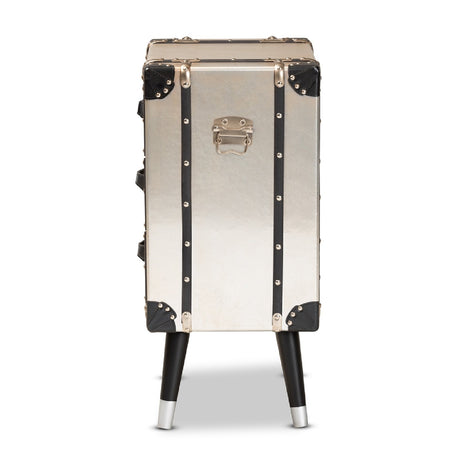 Modern European furniture -  Silver Trunk Inspired Vintage End Table - www.oroa.com