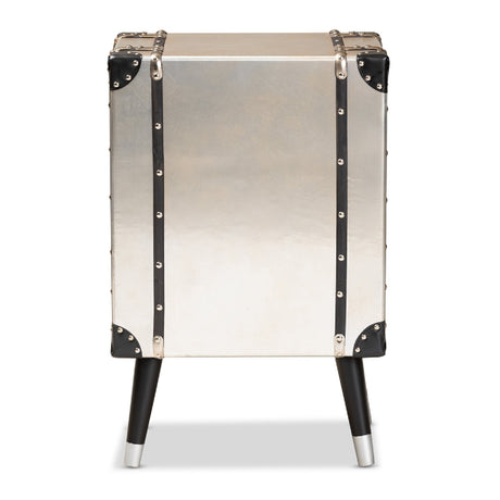 Modern European furniture -  Silver Trunk Inspired Vintage End Table - www.oroa.com