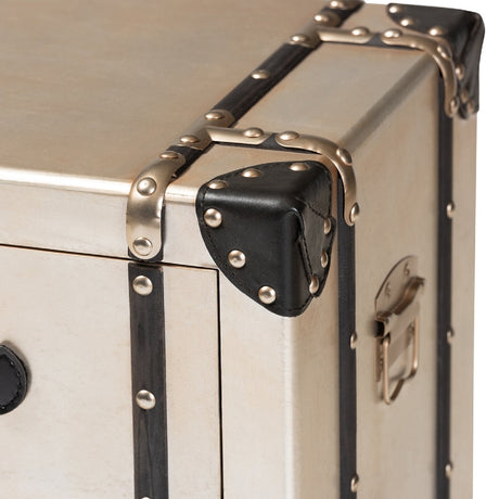 Modern European furniture -  Silver Trunk Inspired Vintage End Table - www.oroa.com