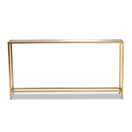 Modern European furniture -  Gold Framed Glass Console Table - www.oroa.com