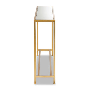 Gold Framed Glass Console Table | Bali Loom Alessa | Oroa.com