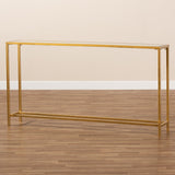 Modern European furniture -  Gold Framed Glass Console Table - www.oroa.com