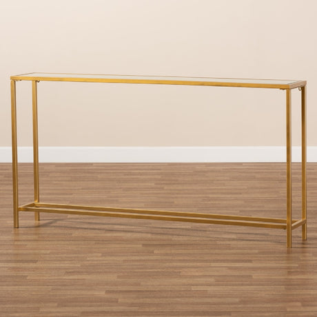 Modern European furniture -  Gold Framed Glass Console Table - www.oroa.com