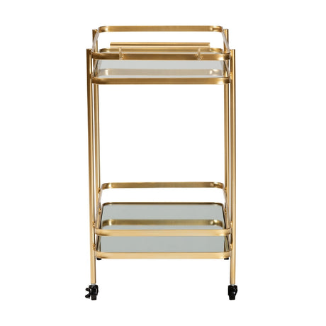 Modern European furniture - Gold Mobile Wine Bar Cart - www.oroa.com