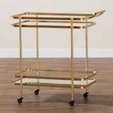 Modern European furniture - Gold Mobile Wine Bar Cart - www.oroa.com