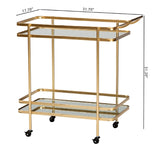 Modern European furniture - Gold Mobile Wine Bar Cart - www.oroa.com