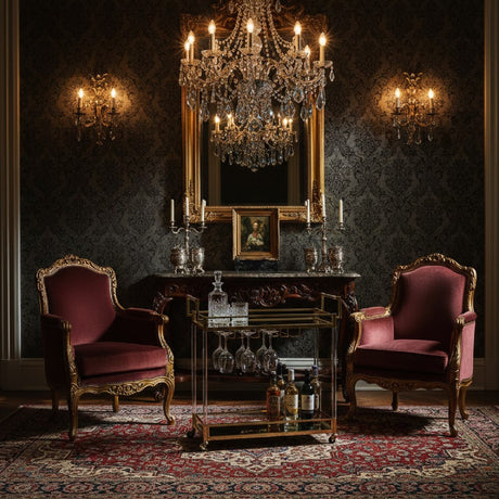 Gold & Glass Wine Cart | Bali Loom Savannah