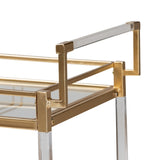 Modern European furniture - Gold & Glass Wine Cart  - www.oroa.com