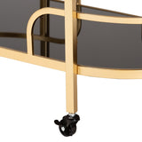 Modern European furniture - Gold 2-Tier Wine Cart - www.oroa.com