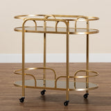 Modern European furniture - Gold 2-Tier Wine Cart - www.oroa.com