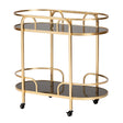 Modern European furniture - Gold 2-Tier Wine Cart - www.oroa.com