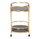 Modern European furniture - Gold 2-Tier Wine Cart - www.oroa.com