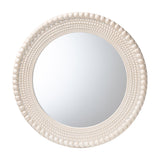 Contract furniture - Round White Beaded Accent Mirror -  www.oroatrade.com