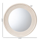 Contract furniture - Round White Beaded Accent Mirror -  www.oroatrade.com