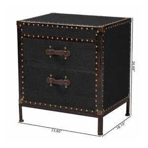 Black Canvas Trunk End Table | Bali Loom Laura | Oroa.com