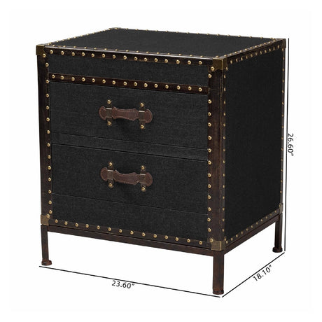 Modern European furniture - Black Canvas Trunk End Table - www.oroa.com