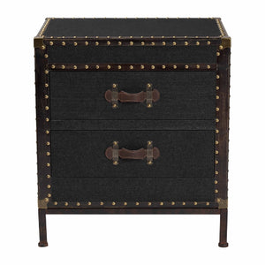 Black Canvas Trunk End Table | Bali Loom Laura | Oroa.com