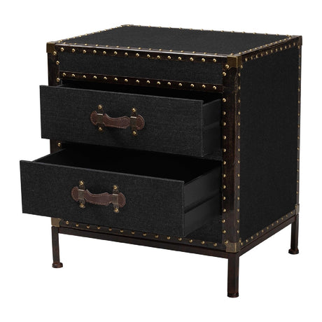 Modern European furniture - Black Canvas Trunk End Table - www.oroa.com