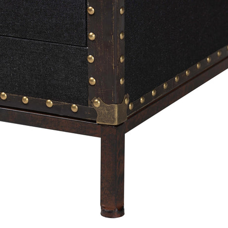 Modern European furniture - Black Canvas Trunk End Table - www.oroa.com